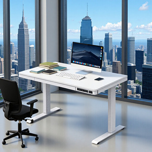Dual Motor Electric Height Adjustable <b>Computer</b> Desk Wooden Home <b>Office</b> Study Gaming Desk With Powder Coating Metal Frame - Product Image 1