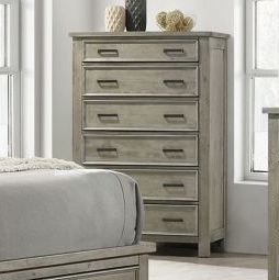 Ensemble de meubles de chambre à coucher gris moderne avec tête de lit à persiennes, lit de rangement et commode assortie, table de chevet et coffre - Product Image 4