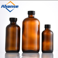 Heiß verkaufte pharmazeut ische Chemikalie 2oz 4oz 8oz 16oz Bernstein Boston runde Glasflasche mit Bakelit Phenol kappe
