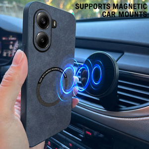 Custodia di Lusso in Pelle PU per Xiaomi POCO X7 Pro, con <span class=keywords><strong>Bumper</strong></span> in TPU Delicato sulla Pelle e Ricarica Wireless Magnetica, Nuova - Product Image 1