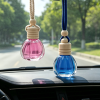 Diffuseur d'huiles essentielles transparent en forme de mini citrouille de 15 ml, flacon vide en verre pour parfum de voiture à suspendre