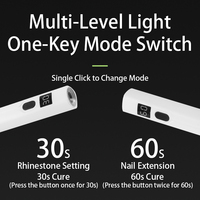 Lampe UV portable pour ongles, type lampe torche, rechargeable USB-C, lumière LED pour le durcissement du gel avec affichage numérique du minuterie 30s 60s pour le nail art