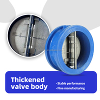 Clapet anti-retour à double plaque en fonte ductile Lanhui PN16 DN50-DN300 pour l'eau, certifié ISO9001 CE, norme ANSI/BS/DIN, joint EPDM