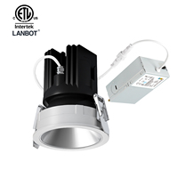 Plafonnier LED modulaire polarisé anti-éblouissement à 5 températures de couleur sélectionnables, étanche IC pour emplacement humide, certifié ETL