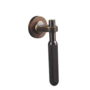 Luxury Modern Knurled Brass Interior <strong>Door</strong> Lock Solid <strong>Door</strong> <strong>Knob</strong> Bedroom Lever Fertise Bathroom Single Side Security MINKINGDEN - Product Image 4