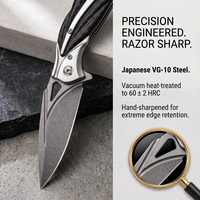 Couteau pliant EDC à roulement à billes, acier VG10, bolster en fibre de carbone 3D, couteau de camping pliant à ouverture rapide