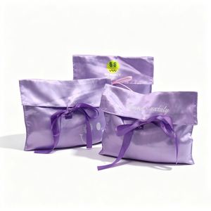 Pochette en soie sérigraphiée pour logo personnalisé, sac à main, portefeuille, emballage de perruques en satin, sac anti-poussière pour lingerie - Product Image 4