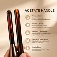 Nouvelle brosse à poudre cosmétique professionnelle en acétate écaille de tortue de qualité supérieure avec logo personnalisé, brosse à maquillage individuelle pour fond de teint