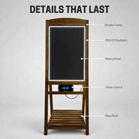 Tableau d'affichage LED RVB lumineux effaçable pour café, salon, magasin – Panneau de dessin et de message LED sur pied