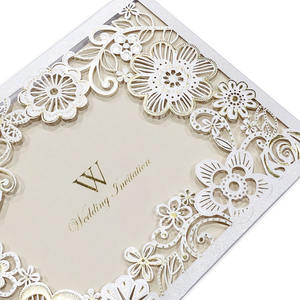 With Envelope Marriage Cards Gold <strong>Pearl</strong> Hot Stamping Laser Cut Luxury Wedding Invitation Cards - Product Image 2