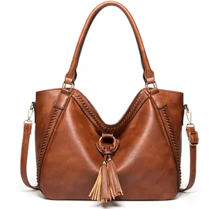 2024 Custom Wholesale Luxury Trend Bag Women Tassel Satchel Ladies Shoulder Bag Pu Leather Formal Handbags For Women