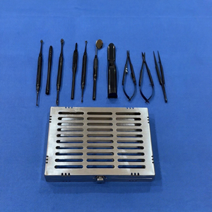 Kit de 11 instruments de micro-chirurgie dentaire parodontale, outils chirurgicaux dentaires noirs en acier inoxydable, réutilisables, autoclavables, CE - Product Image 1