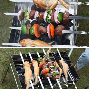 <span class=keywords><strong>Brochette</strong></span> en acier inoxydable avec manche en <span class=keywords><strong>bois</strong></span> Ensemble de barbecue en fer résistant à la chaleur de <span class=keywords><strong>50</strong></span> <span class=keywords><strong>cm</strong></span> de long - Product Image 3