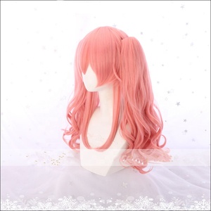 Venta al por mayor 55cm largo Rosa destino/Gran Orden Anime Tamamo no Mae peluca sintética Cosplay pelucas con dos coletas - Product Image 6