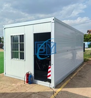 Conteneur mobile auto-pliant de 20 pieds, maison préfabriquée, deux chambres, un salon, garantie 1 an, préfabriqué