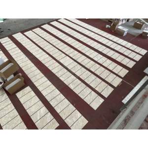 DB 12*24 marbre naturel or jaune Beige FS texturé fini 3D conception cannelée pour hall d'entrée aiguisé Surface brossée Sto naturel - Product Image 1