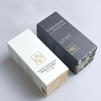 Boîte en carton texturé avec fond auto-scellant, vernis sélectif UV et dorure à chaud pour emballage d'huile pour le visage, carton cosmétique, boîte cadeau de détail