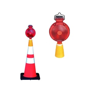Дорожный барьер, красный Дорожный безопасный мигающий светодиодный фонарь Баррикада, Солнечный светодиодный конический фонарь