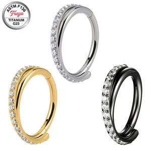Orecchini a Cerchio Freya Classic Fashion in Titanio <span class=keywords><strong>per</strong></span> Donna, <span class=keywords><strong>Anello</strong></span> da Naso <span class=keywords><strong>Helix</strong></span> Snug con Diamante, <span class=keywords><strong>Anello</strong></span> Placcato Oro - Product Image 4
