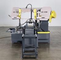 Scie à ruban horizontale industrielle automatique pour la découpe des métaux avec moteur hydraulique 7,5 kW et système de tension de lame mécanique