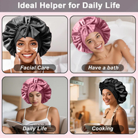 Bonnet en satin en gros pour femmes, bonnet de nuit en soie, grand bonnet de sommeil en satin avec bande élastique pour cheveux bouclés, bonnet de douche
