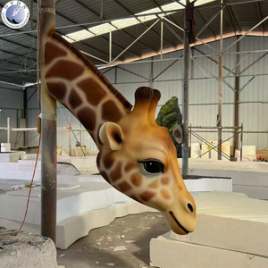 Escultura de Pared de Cabeza de Jirafa Realista de Tamaño Natural, Estatua de Animal de Resina de Fibra de Vidrio para Zoológico, Parque Safari - Product Image 4
