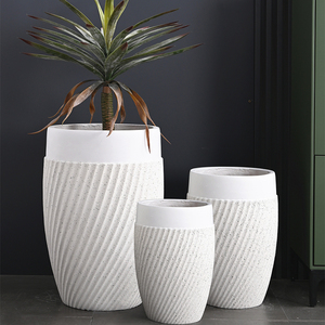 Pot de luxe Grandes jardinières blanches Grandes jardinières d'<span class=keywords><strong>extérieur</strong></span> Pots de plantes en argile à fibres hautes d'intérieur Jardinières d'<span class=keywords><strong>extérieur</strong></span> - Product Image 3