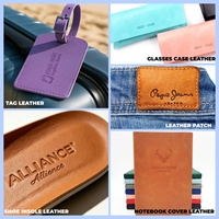 Cuir synthétique PU gaufré à chaud thermochromique pour étiquettes de marque, patchs en cuir et matériaux de logo pour sacs à chaussures