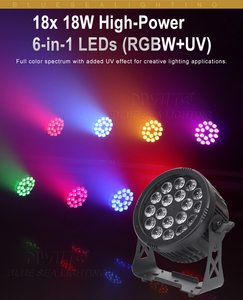 Impermeable IP 18x18W RGBWA UV 6IN1 Pantalla táctil Slim LED Par Can Luz de escenario para fiestas al aire libre DJ Parques temáticos Emisión blanca - Product Image 2