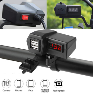 12-24V 3.1A QC2.0 2 Port Pengisi Daya USB Ponsel untuk Sepeda Motor Tahan Air dengan Voltmeter Garansi 2 Tahun Model YC-A14 - Product Image 4