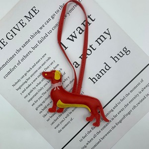 Luxury Dachshund Cartoon Pendant Carabiner Keychain Elegant Pu Leather Puppy Bag Charm Car Pendant Bag Decoration Accessories - Product Image 3