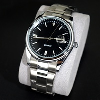 Montre Homme de Luxe Vintage à Quartz, Bracelet en Acier Inoxydable Étanche 22mm, Analogique 40mm, Diamant, Date, Chronographe