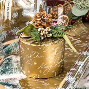 Double-Sided Metallized Gift Wrapping <b>Paper</b> Snowflake <b>Pattern</b> Silver Gold Waterproof for Holiday Packaging - Product Image 2