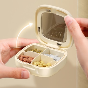 Pastillero Portátil de 7 Días para Viajes, a Prueba de Fugas, con Compartimentos <span class=keywords><strong>AM</strong></span>/<span class=keywords><strong>PM</strong></span>, Material ABS de Grado Alimenticio - Product Image 3