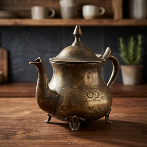 <b>Vintage</b> Metal Tea Pot With Lid And Handle Decorative Floral Pattern <b>Kettle</b> Water Pots & <b>Kettles</b> - Product Image 3
