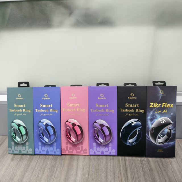 Smart APP Plastic Touch Screen Waterproof Tasbeeh Ring with Five Sizes Azan Alarm Counter Religious Zikr Ring