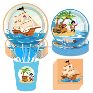 Huancai – fournitures de fête au trésor, vaisselle jetable, assiettes en papier, tasses, serviettes pour enfants, décorations de fête d'anniversaire - Product Image 2