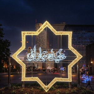 Luz LED Octogonal Grande para Ramadán Kareem, Decoración <span class=keywords><strong>de</strong></span> Pared Exterior Impermeable para el Festival Musulmán Eid Al-Fitr, Iluminación Comercial - Product Image 4