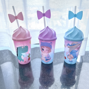 CASAMAX WL AD-0521A Bicchiere in Plastica con Coperchio, Design Divertente, 500ml, Moderno, Prodotto in Cina, Stampa a Trasferimento Termico, Gadget per Feste - Product Image 2