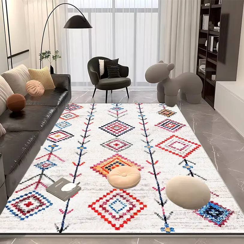 Nouveau tapis de style minimaliste moderne, salon, chambre, tapis à fleurs fraîches, doux et confortable, lavable en machine