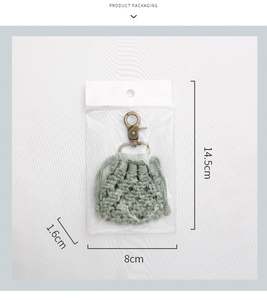 เคสหูฟังแบบถักด้วยมือทำจากเชือกถัก<span class=keywords><strong>พวง</strong></span><span class=keywords><strong>กุญแจ</strong></span>ฝา<span class=keywords><strong>ครอบ</strong></span>ป้องกันห่วงโซ่กระเป๋าจี้เสน่ห์ - Product Image 6