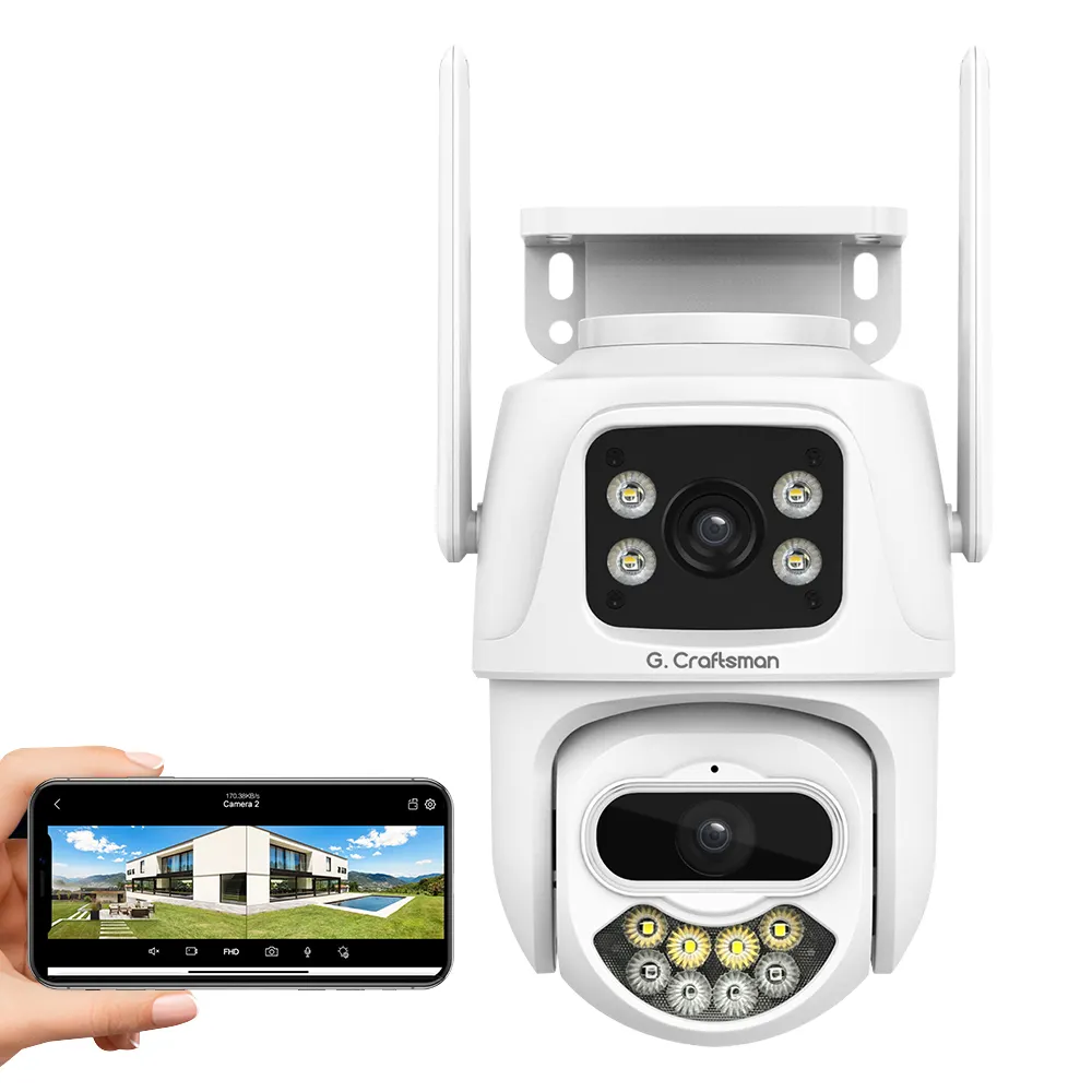 GX-P8FD-M3X WiFi PTZ IP Camera 3MP*2 LENS CMOS Sensor Outdoor Full Color Night Vision AI Human Auto Tracking Surveillance ICSEE