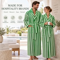 Peignoir en coton rayé personnalisé pour hôtel, spa, resort, peignoir à marque privée, fabricant de peignoirs en gros