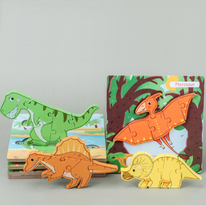 Bambini di vendita caldi puzzle educativo in legno 3D gioco giocattolo bambino cartoon 3D piccolo dinosauro puzzle giocattoli regali <span class=keywords><strong>per</strong></span> bambini - Product Image 6