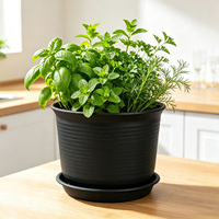 Pot de fleurs en plastique PP épaissi, design minimaliste, durable, avec trou de drainage, 5,33 L, pour la maison, le bureau, le jardin