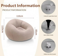 Canapé gonflable, fauteuil pouf en velours, fauteuil pouf tatami pour salon