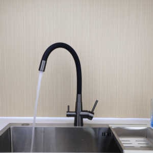 Thép không gỉ đôi xử lý linh hoạt Silicone Ống bếp Mixer 3 cách vòi nước hộ gia đình hiện đại nhà bếp lọc nước TAP - Product Image 3