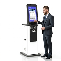 Sistema de Kiosco de Pago con Pantalla Táctil de 21.5 Pulgadas para Gestión de Colas, con Lector de Códigos de Barras y SDK para Centros de Servicio Gubernamentales
