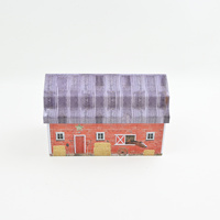 Boîte en métal en forme de maison, personnalisée, pour emballages cadeaux de bonbons, chocolats et biscuits de fêtes, boîte de rangement en métal