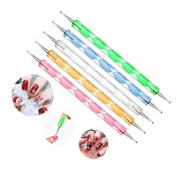 Fourniture professionnelle 5 pièces double extrémité pointillage Nail Art stylo Kit ensemble dessin strass pointillage ongles manucure Art stylo brosse outils
